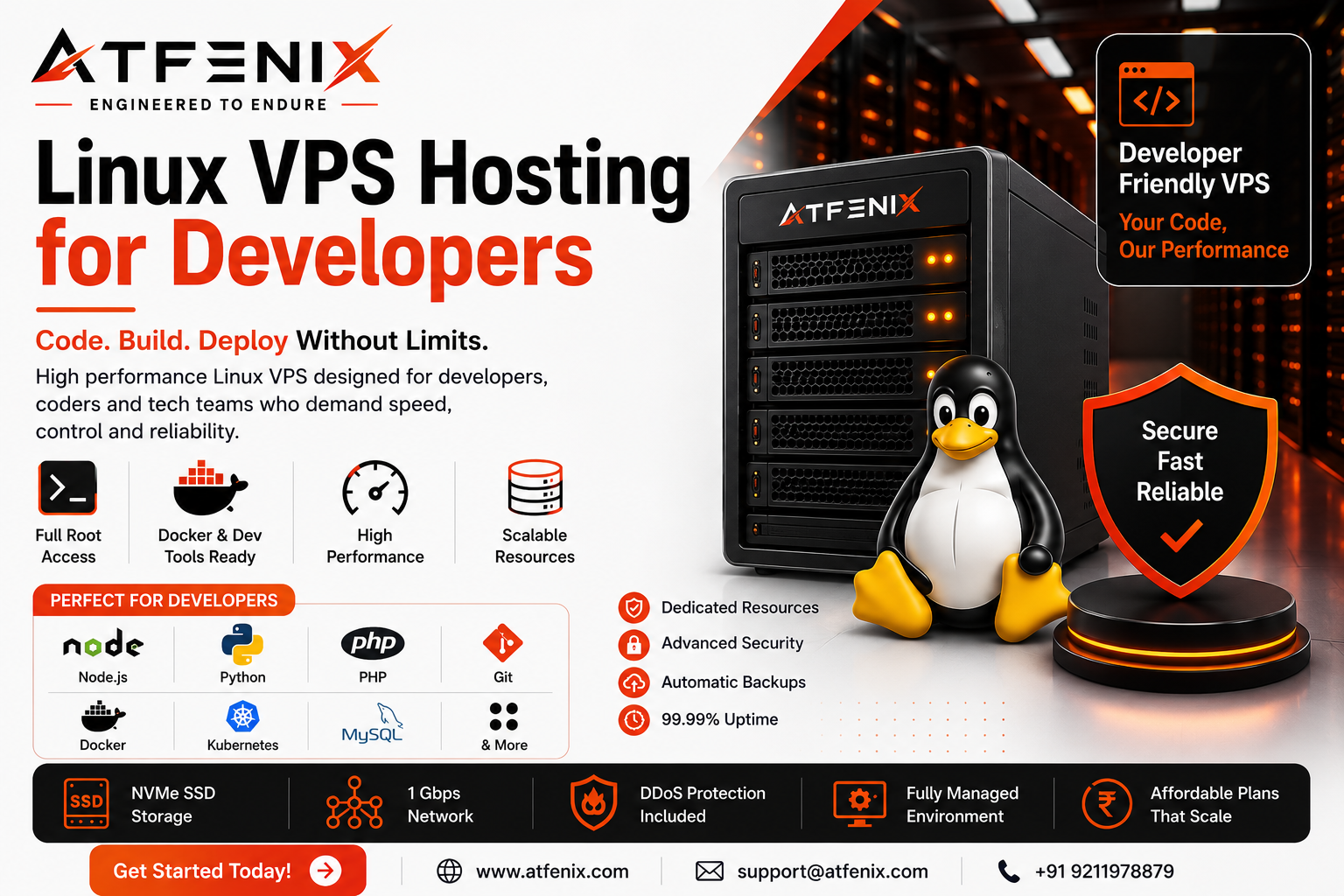 linux vps hosting developers atfenix